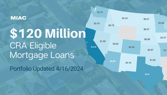 $120 Million CRA Eligible Mortgage Loans – April 16, 2024 – MIAC Analytics